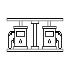 Gas station icon Black and white logo