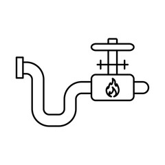 Gas pipe icon Black and white logo