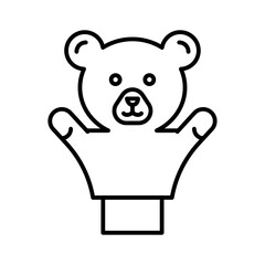 Hand puppet Icon Black and white logo
