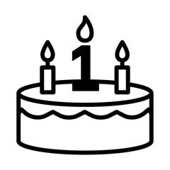 Fototapeta premium Happy first birthday Black and white logo