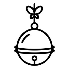 Jingle bell icon Black and white logo