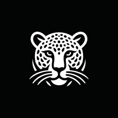 Vector tiger on black background
