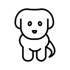 Little puppy icon Black and white logo