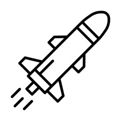 Missile icon Black and white logo