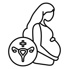 Obstetrician and Gynecologist icon Black and white logo