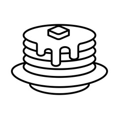 pancakes icon Black and white logo