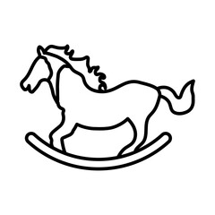 Rocking horse icon Black and white logo