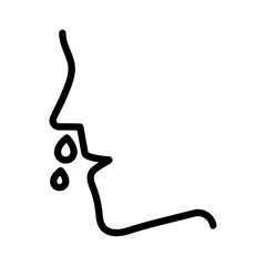Runny nose icon Black and white logo