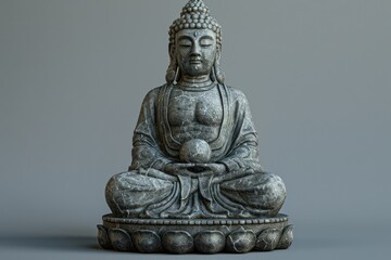 Fototapeta premium Antique Buddhist deity figure in meditation pose. 3D render