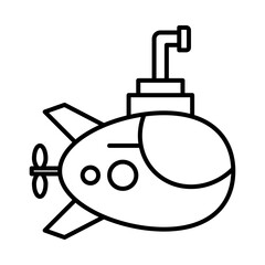 Submarine icon Black and white logo