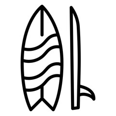 Surfboard icon Black and white logo