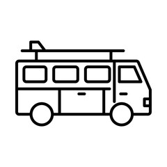 Surfing Bus icon Black and white logo