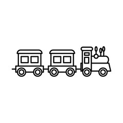 toy train icon Black and white logo