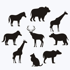 set of animals silhouettes