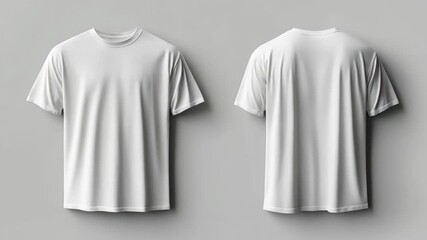 Rotating white tshirt display on minimalist background