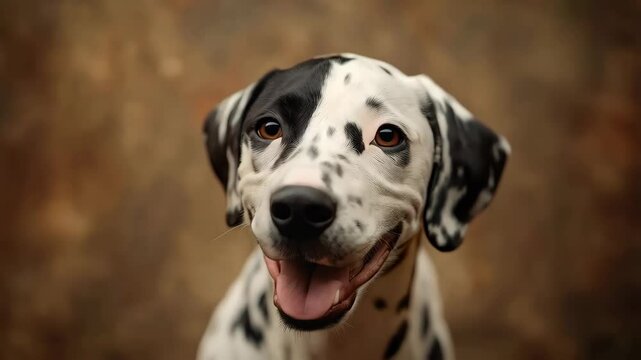 Playful dalmatian expressive movements in natural setting