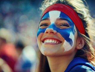 Celebratory Spirit of Sports Fandom at a Stadium Event