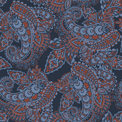 Vintage floral background. Damask paisley seamless vector pattern