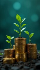 Financial Growth & Wealth Investment, The Money Tree Concept with Generative AI