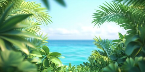 Fototapeta premium Tropical Paradise Island Scene
