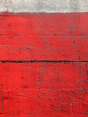 Obraz premium Red and white painted textured wall.