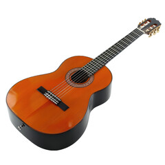 Obraz premium classic acoustic guitar isolated transparent on white background