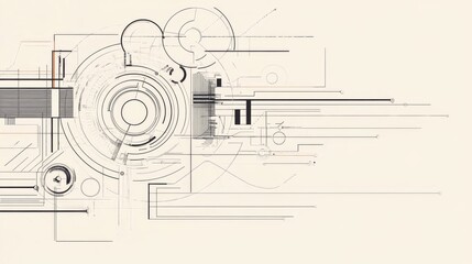 Obraz premium Abstract technological background with geometric shapes and lines.