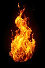 Fototapeta premium Bright flames flicker and twist, creating a mesmerizing display of heat and light in the darkness