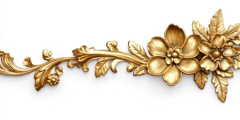 Gold Floral Decorative Earring
