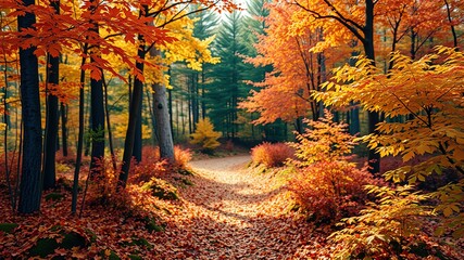 Obraz premium Hand Drawn Autumn Woods - Antique Style