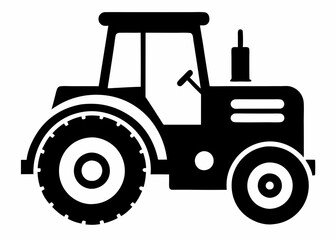 Tractor silhouette vector, old tractor vector silhouette illustration  