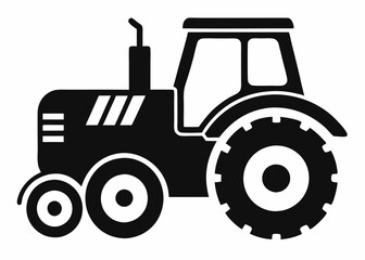 Tractor silhouette vector, old tractor vector silhouette illustration  