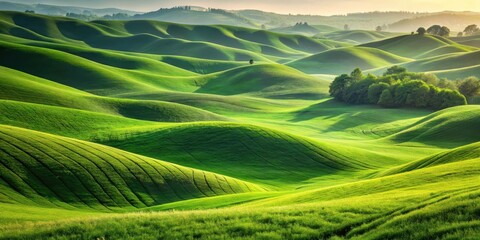 Rolling hills of lush green grass with subtle texture and gentle slope, hills, outdoors,  hills, outdoors,seamless grass