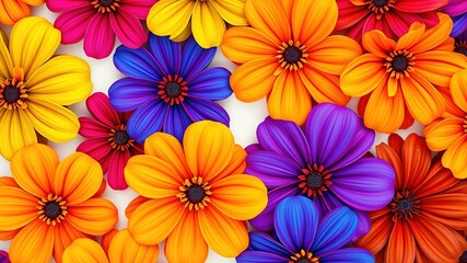 Repeating Flower Design - Digital Glitch Art Background