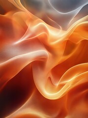 Obraz premium Orange fabric, flowing, studio, dark background, textile design