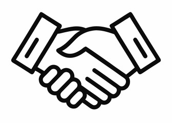 handshake line art vector illustration 