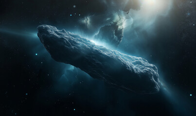 Naklejka premium Colossal Comet Racing Across the Cosmos in a Dazzling Display of Cosmic Power