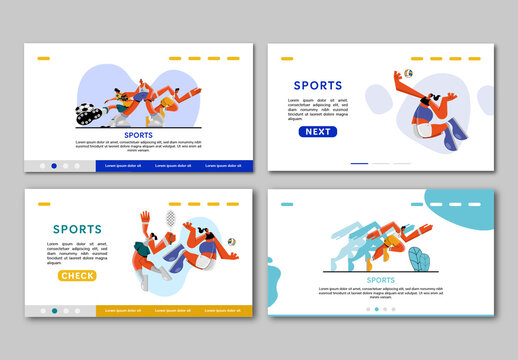 Modern Colorful Sports Presentation Slide Template Set