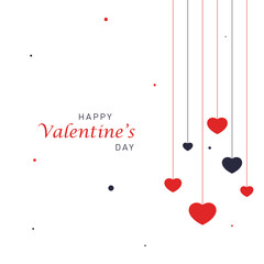 valentine card with hearts