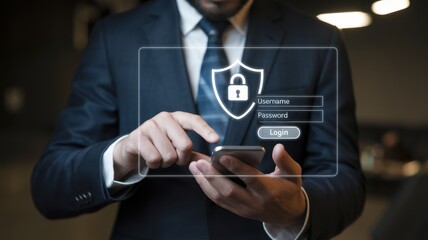 Naklejka premium Cybersecurity: Protecting Digital Assets with Modern Technology