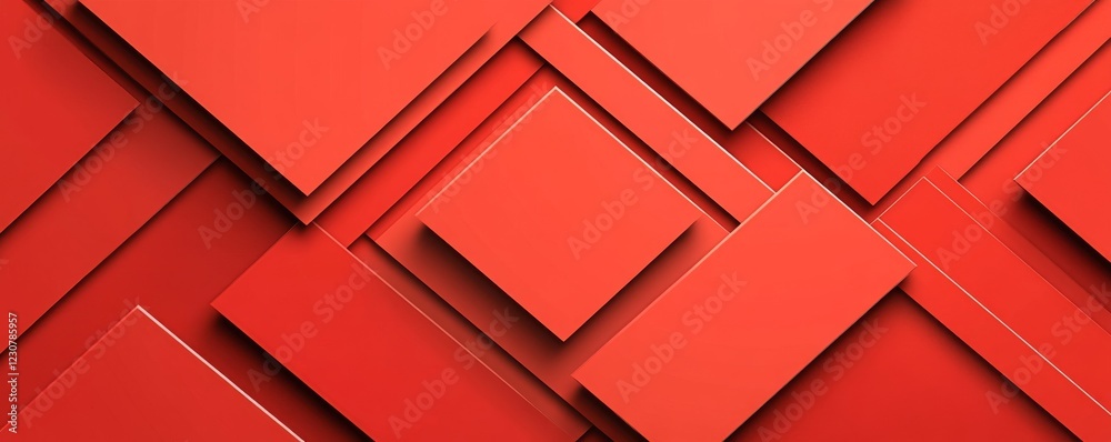 Wall mural a modern graphic design element featuring a 3d red geometric abstract background with overlapping la