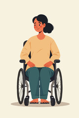 Modern Illustration of a Person with Disability in Wheelchair