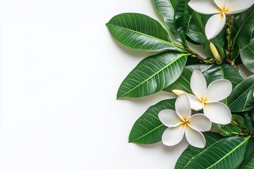 Fototapeta premium Frangipani flower isolated on white background 