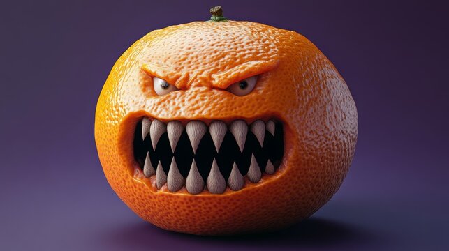An orange character with exaggerated features is vividly expressing his frustration