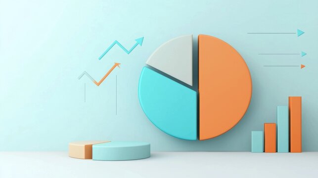 Colorful Data Visualization Infographic with Charts and Graphs Showcasing Business Growth and Performance Metrics