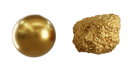 Mineral de oro en pepita y pulido