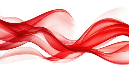 Elegant Red Flowing Waves Abstract Background Design