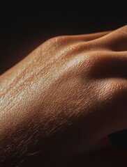 Fototapeta premium Close-Up of Woman's Hand Skin Texture, Subtle Light