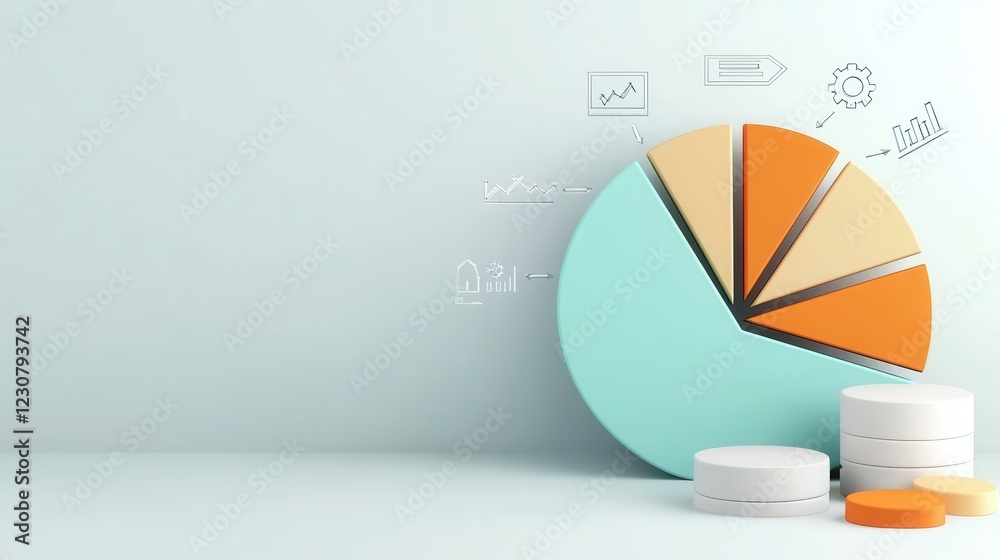 Poster pie chart data visualization for business analytics and financial reporting long title detailed pie 
