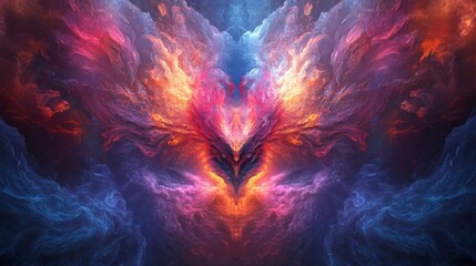 Fototapeta premium Abstract Cosmic Nebula Painting with Vibrant Red and Blue Hues